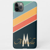 80年代ヴィンテージ美学ストライプモノグラスタイリッシュム iPhoneケース (裏面)