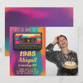 80年代ヴィンテージ誕生日写真招待状 招待状 (正面/裏面)