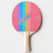 80年代動揺してネオンの日の出ストライプの名付き 卓球ラケット (正面)