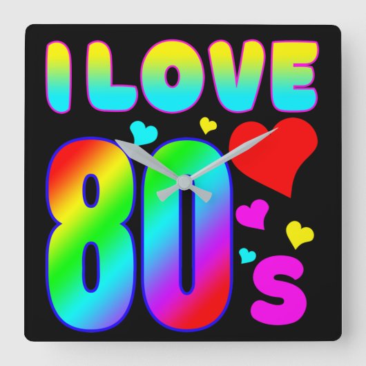 80年代大好き スクエア壁時計 (正面)