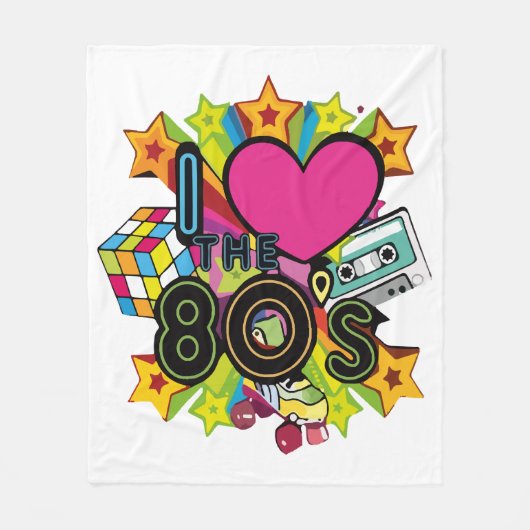 80年代大好き フリースブランケット (正面)