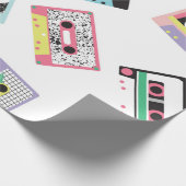 80年代後半のレトロなオーディオテープを使ったシームレスなパターン ラッピングペーパー (角)