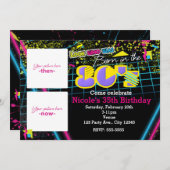 80年代生まれの2つの写真 過去と現在 招待状 (正面/裏面)