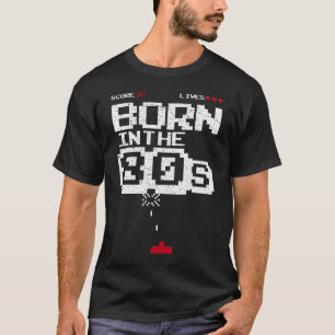 80年代生まれ スペース ファニー アーケード ゲーム インベーダー Bi Tシャツ