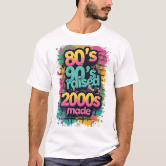 80年代生まれ、90年代育ち、2000年代に出来上がり - レトロなスプラッシュ Tシャツ