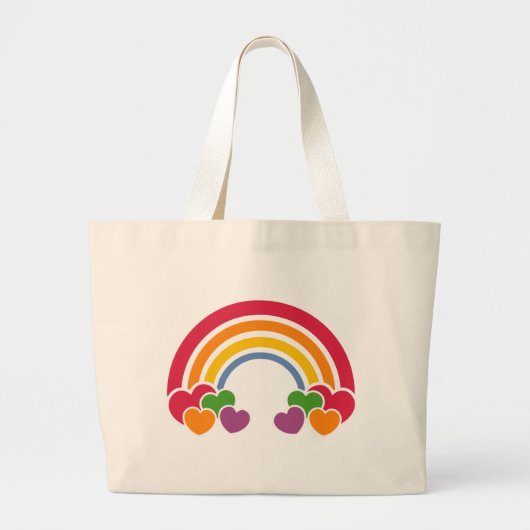 80年代虹及びハートのバッグ ラージトートバッグ (正面)