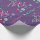 80年代誕生日80年代のヴィンテージカラー ラッピングペーパー (角)