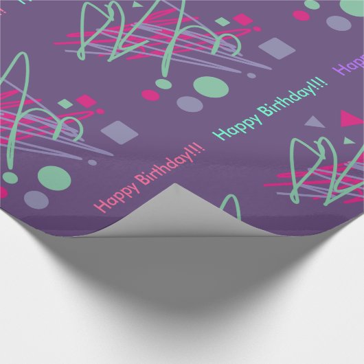 80年代誕生日80年代のヴィンテージカラー ラッピングペーパー (角)