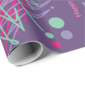 80年代誕生日80年代のヴィンテージカラー ラッピングペーパー (ロールコーナー)