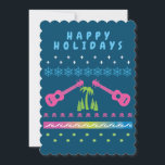 80年代醜いウケクリスマスセーター シーズンカード<br><div class="desc">ハワイやウクレレの恋人のための醜いホリデーセーター。</div>