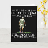 80年代風の面白いゴルファーと男性のゴルフプレイ カード (黄色い花)