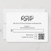 80年代風レトロ音楽テープ ウェディングRSVP 招待状 (裏面)