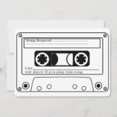 80年代風レトロ音楽テープ ウェディングRSVP 招待状 (正面)