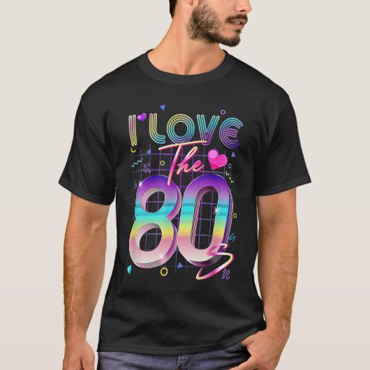 80年代80年代のレトロ1980年代の衣装Pが大好き Tシャツ (正面)