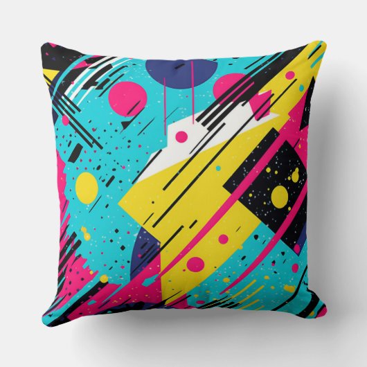 80年代80年代レトロ幾何学模様 クッション (裏面)