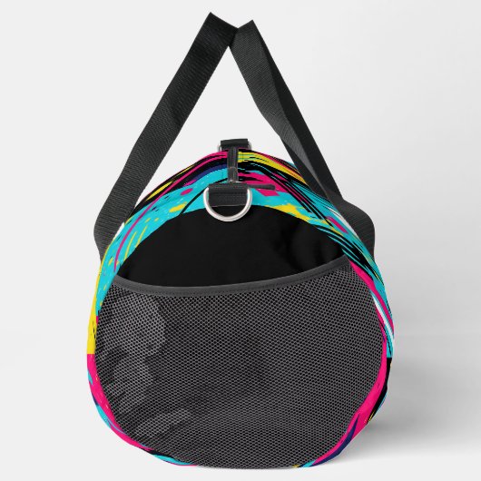 80年代80年代レトロ幾何学模様 ダッフルバッグ (右)