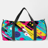 80年代80年代レトロ幾何学模様 ダッフルバッグ (裏面)