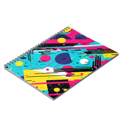 80年代80年代レトロ幾何学模様 ノートブック (左側)