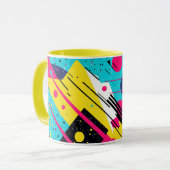 80年代80年代レトロ幾何学模様 マグカップ (正面左)