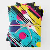 80年代80年代レトロ幾何学模様 ラッピングペーパーシート (インサイチュ)