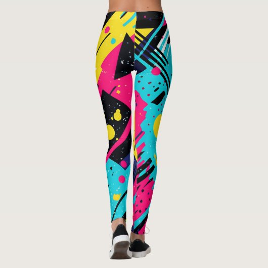 80年代80年代レトロ幾何学模様 レギンス (裏面)