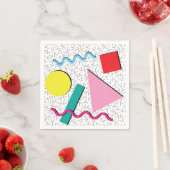 80年代90年代のレトロメンフィスモダン・パターン・ナプキンス スタンダードカクテルナプキン (インサイチュ)