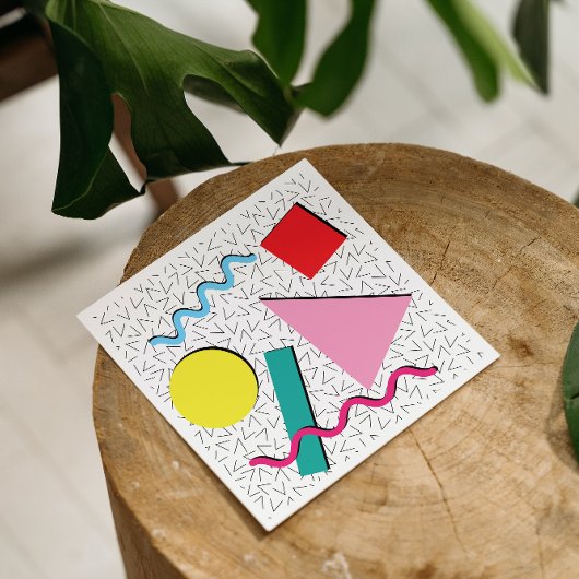 80年代90年代のレトロメンフィスモダン・パターン・ナプキンス スタンダードカクテルナプキン