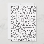 80年代90年代の白黒レトロシェイプバースデーパーティー 招待状 (裏面)