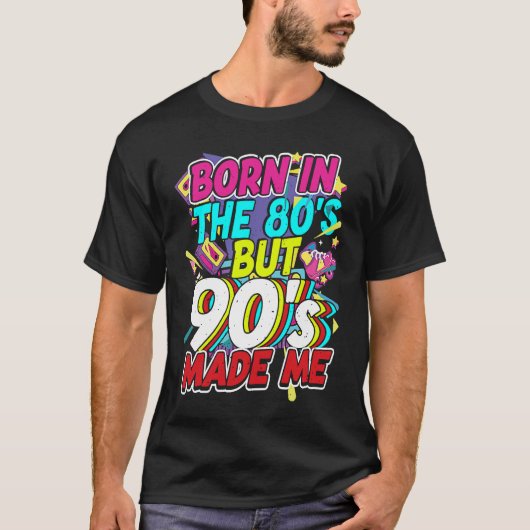 80年代90年代の衣装パーティーパーティーコスメ男性へット Tシャツ (正面)