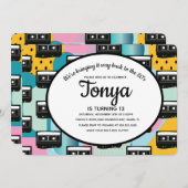 80年代90年代パーティーピンクコラージュカセットサークル 招待状 (正面/裏面)