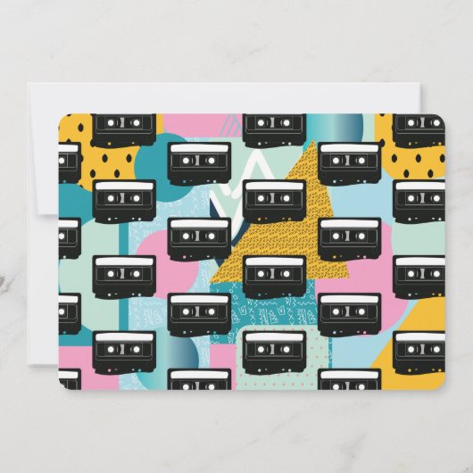 80年代90年代パーティーピンクコラージュカセットサークル 招待状 (裏面)