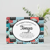 80年代90年代パーティー レトロ カセット サプライズ 招待状 (スタンド正面)