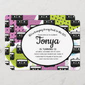 80年代90年代ピンクガールコラージュカセット サンキュー 招待状 (正面/裏面)