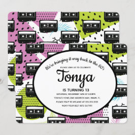 80年代90年代ピンクガールコラージュカセット サンキュー 招待状