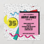 80年代90年代モダンレトロメンフィスパターン招待状 招待状 (正面/裏面)