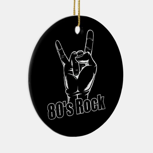 80年代90年代ロックバンドコンサート観客ハンドミュージック セラミックオーナメント (右)