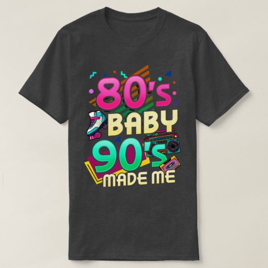80年代90年代80年代90年代パーティー誕生日 Tシャツ (デザイン正面)