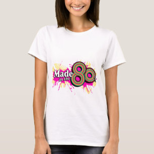 "80年代"の女性数々のピンクのロゴのティーで作りました Tシャツ