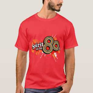 "80年代"メンズ多色刷りのロゴtの赤の精神 tシャツ