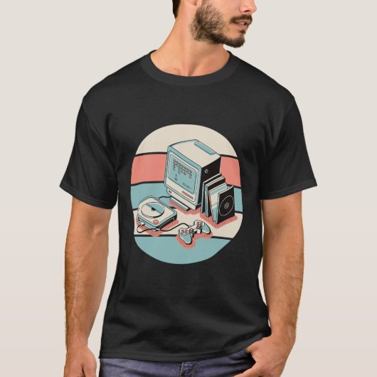 80年代 レトロ ビンテージ ゲーマー アーケード マシン ゲーミング ギフト Tシャツ (正面)