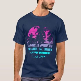 80年代 80年代 90年代 パームツリー ビーチスタイル フレンズ Tシャツ