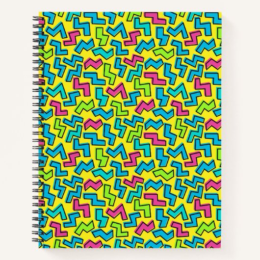 80年代/90年代のレトロのネオンドールパターン ノートブック (正面)