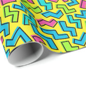 80年代/90年代のレトロネオンパターン ラッピングペーパー (ロールコーナー)