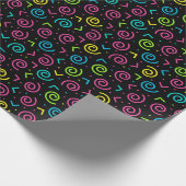 80年代/90年代の黒とネオンドールパターン ラッピングペーパー (角)