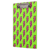 80年代/90年代ネオングリーン&ピンク稲妻ボルトパターン クリップボード (左)