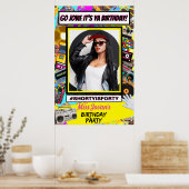80年代/90年代レトロな誕生日パーティーのインスタグラム写真 ポスター (キッチン)