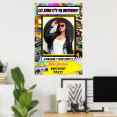 80年代/90年代レトロな誕生日パーティーのインスタグラム写真 ポスター (ホームオフィス)