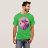 80年代 90年代風 レトロ フラミンゴ ラバーズ ギフト Tシャツ (正面フル)