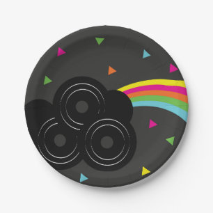 80年代 90年代 ネオン ツイーン 誕生日 レコード パーティー ペーパープレート