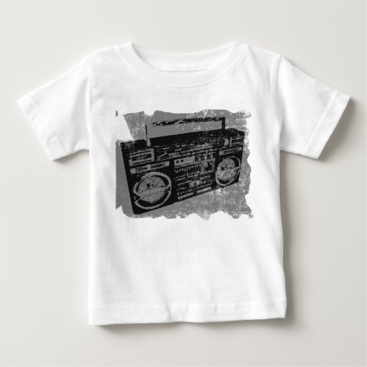 80年代 90年代 ブームボックス クールなレトロデザイン ベビーTシャツ (正面)